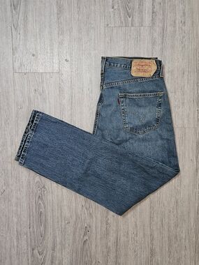 Levi's Men's 501 36x32 Vintage Blank Tab Blue Straight Jeans